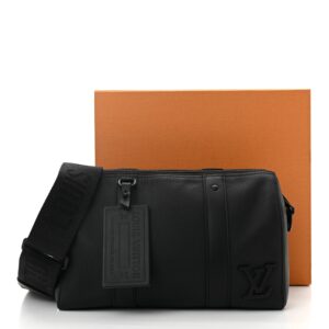 Louis Vuitton Grained Calfskin Aerogram City Keepall Black - Image 10