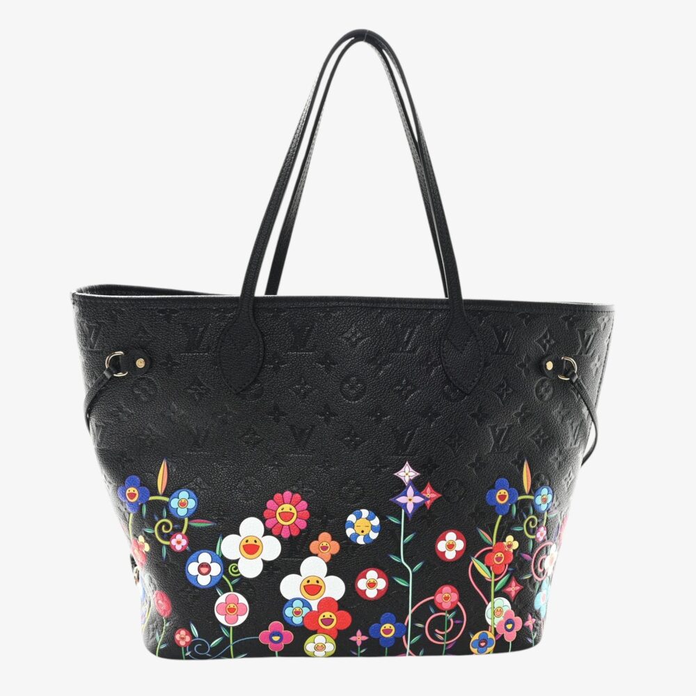 LOUIS VUITTON LV X TM Empreinte Flowers Neverfull MM Black (1)