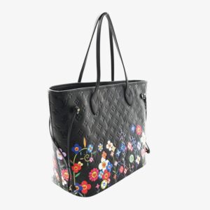 Louis Vuitton LV X TM Empreinte Flowers Neverfull MM Black - Image 3