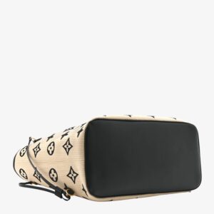 Louis Vuitton Cotton Monogram Embroidered Neverfull MM Beige Black - Image 4