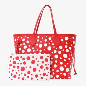 Louis Vuitton LV x YK Empreinte Infinity Dots Neverfull MM Rouge White - Image 2