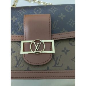 Louis Vuitton Brown Cloth Dauphine Handbag - Image 6
