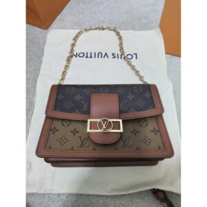 Louis Vuitton Brown Cloth Dauphine Handbag - Image 7