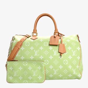 Louis Vuitton Calfskin Monogram Speedy Bandoulière 50 Frozen Lime - Image 2