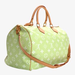 Louis Vuitton Calfskin Monogram Speedy Bandoulière 50 Frozen Lime - Image 3