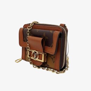 Louis Vuitton Brown Cloth Dauphine Handbag - Image 3