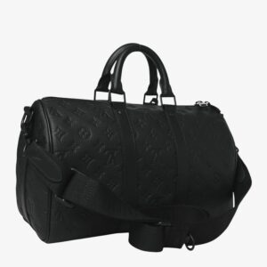 Louis Vuitton Monogram Taurillon Keepall Bandoulière 35 Black - Image 2
